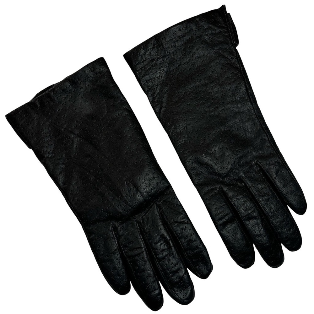 Black Speckled Leather Gloves